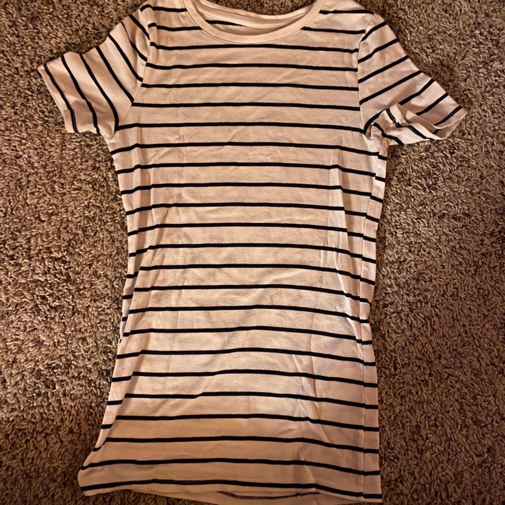 Women’s Black & White Striped Tee